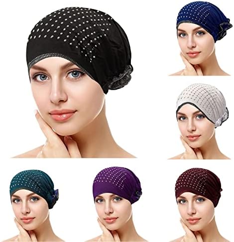 Ženski Turban šešir muslimanski Rhinestones vrećasta Headwrap elastična pokrivala za glavu od