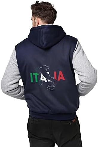 Mapa zastave Italije Muška kapuljača sa patentnim zatvaračem dugih rukava Sweashirt debeli kaput s kapuljačom