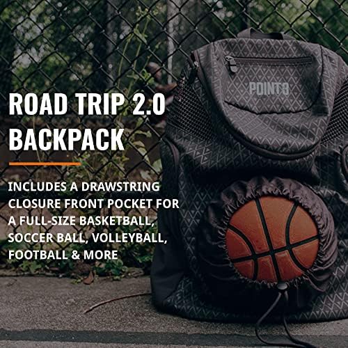 POINT3 košarkaški ruksak Road Trip 2.0, torba sa vezicom za fudbal, odbojka & više, pretinci za cipele, voda,
