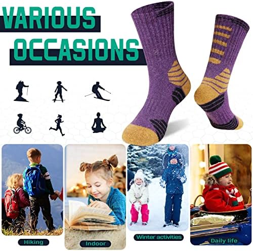 Djeca Planinarenje Hodanje Čarape, Dječaci Djevojčice Mališani Merino Vuna Topla Čarapa,Wicking Jastuk