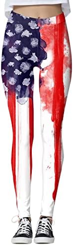 4. jula tajice za žene američka zastava Yoga s visokim strukom tajice za trčanje Ultra meke rastezljive