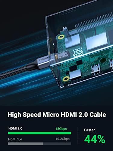 UGREEN MICRO HDMI do HDMI kabela 10FT paket sa lunimnim školjkama pletenica Micro HDMI do HDMI kabela 6ft