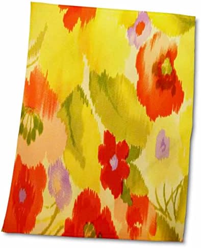 3Droza Florene cvjetni sažetak - Crvena žuta n narančasta cvjetna zabava - ručnici