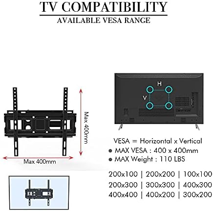 Podnožje od klima uređaja od nehrđajućeg čelika za većinu 32-60 inča ravne zakrivljene televizore, TV zidni