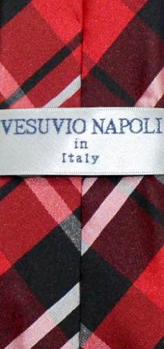 Vesuvio Napoli kravata za dječake na kopčanje crna crvena bijela karirana kravata za mlade