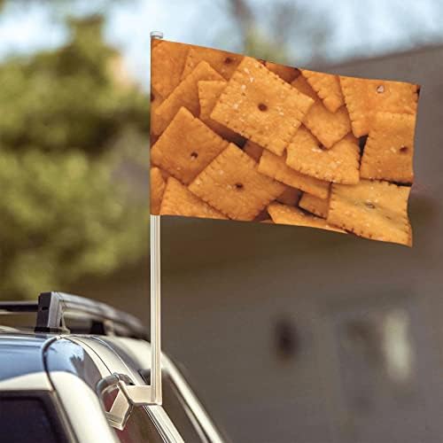 Ukusni krekeri zastava automobila 12 × 18inches Window Clip Baner Privjesak za vozila Automobil Vanjski ukras