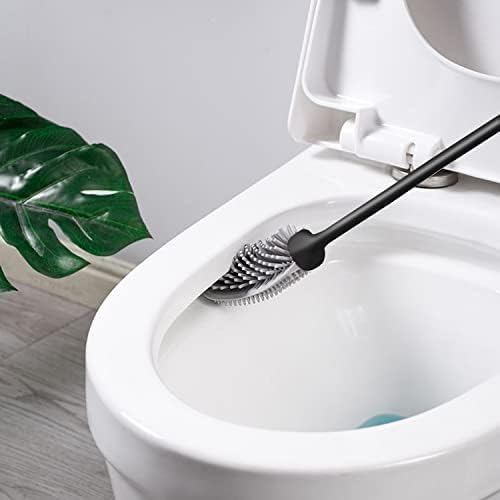DCBRAA silikonska toaletna četka, 1 paket toalet dugačka ručica čistač četkica za čiste za toaletne četke i držač