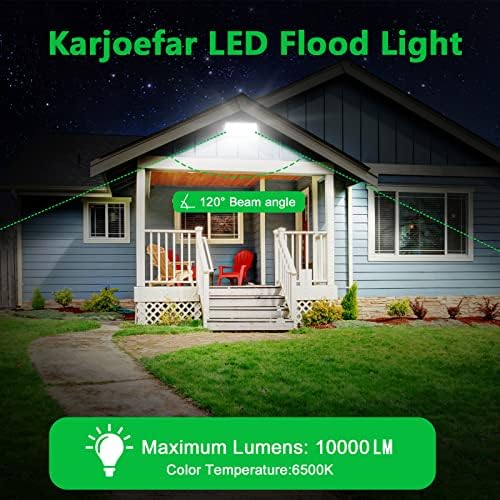 LED svjetla od poplave na otvorenom, 100W 10000LM izvan LED svjetla LED-om sa 6500K dnevnom svjetlošću bijele, IP66 vodootporna sigurnosna reflektori za garažu, dvorište, popločani dio dvorišta