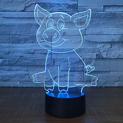 MOLLY HIESON 3d svinjsko noćno svjetlo životinja USB dodirni prekidač dekor lampa stol optičke iluzije