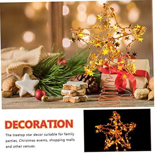 Yardwe Tree Top Star Betlehem Star Ornament LED dekor Santa TEMPER TEMPER TEMPER DECORACIJE CHISTSKOG