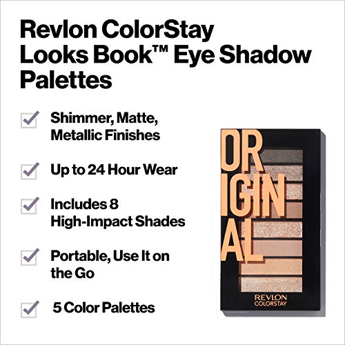 Paleta sjenila Revlon, ColorStay izgleda knjiga šminke za oči, visoko pigmentirana u Blendable mat