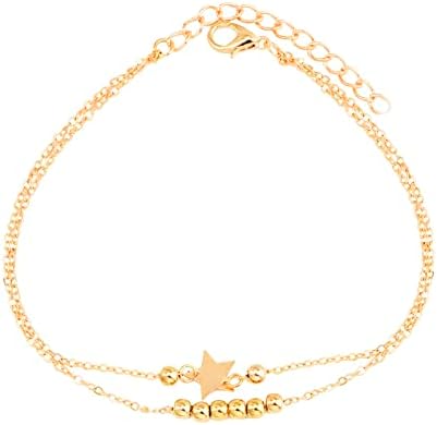 Multilayer s pet šiljastih zvjezdanih perlica Ananas nakinu za gležanj Set Lično nakit Set lagani luksuzni sklop gležnja