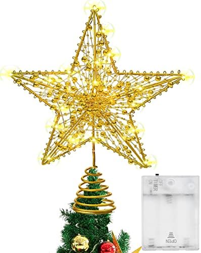 Seslyania Božićna stabla osvijetljena - božićna staza staklena stabla sa 20 LED akumulatornih žitarica i