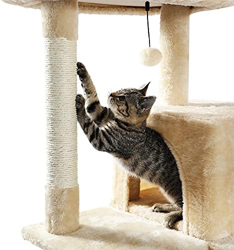PETEPELA 56,3 inča mačje drvo za zatvorene mačke višeslojni mačji toranj sa sisalom prekrivenim