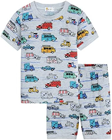 Little Hand dječja pidžama za dječake vatrogasni kamion pamuk dječji ljetni kratki Setovi pidžama dinosaurusa