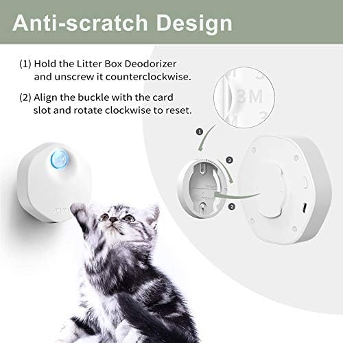Elektronski dezodorans za mačke, inteligentna senzorska dezodorizacija 99,9% 7-dnevno sredstvo za uklanjanje trajanja