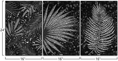 QTESPII crno-bijele tropske biljke zidna Umjetnost palmino lišće posteljina Print slike za dnevni