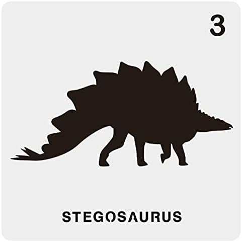 12 komada Dinosaurusi šablone plastične životinje sa crtanjem predloška za višekratnu upotrebu izdubljenja izljeva slikanje izrade kartice za diy craft 5x5 inča 13x13 cm