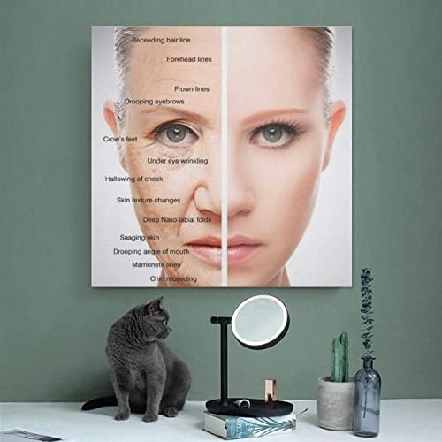 Starenje kože Njega lica kozmetički Salon plakat kozmetički Salon medicinski Poster platno plakati štampa sliku za dnevni boravak spavaća soba ured kuhinja dekor 16x16inch Neuramni stil
