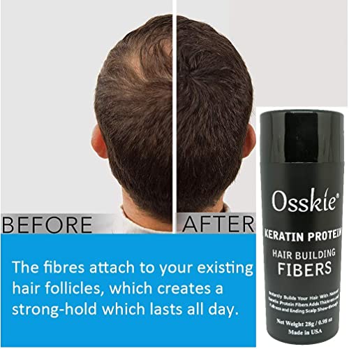 Osskie Hair Building Fibers korektor za gubitak kose vlakna za zgušnjavanje kose za muškarce &