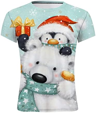 Zdfer Muške majice kratki rukav, Božićna štampana CrewNeck vrhovi duksevi Bluza Ležerne vježbe za