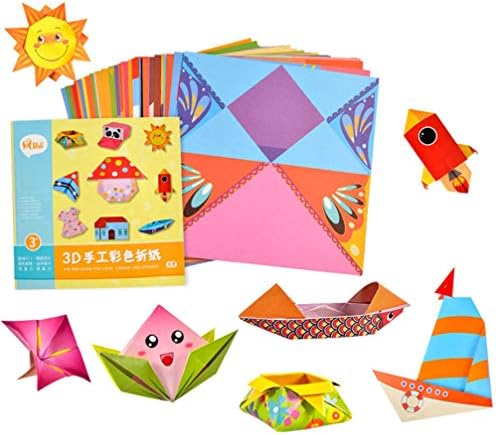 Nuobesty Papirni papiri 2 seta Kids Origami Kit Vivid Sklopivi instruktivni papir Origami za 3 do 6 djece