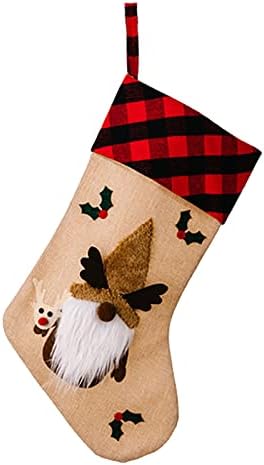 SuntuamO velike čarape Candy Socks Božićni ukrasi Kućni odmor Božićni ukrasi za boce Mali viseći