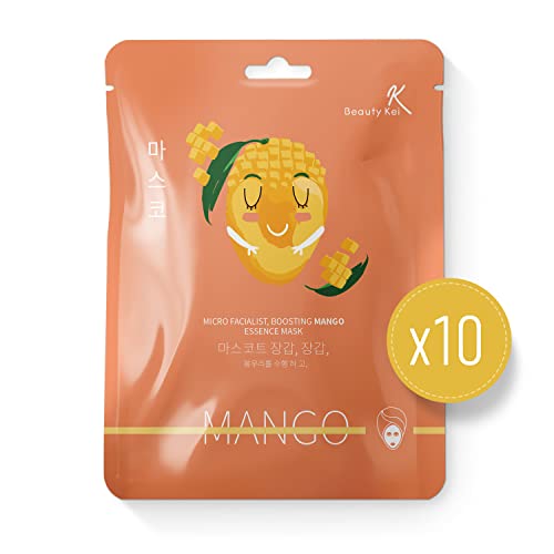 Mango Sheet Beauty Mask Set 10-bogate mikro esencije za jačanje lica za blistavu mladalačku prozirnu
