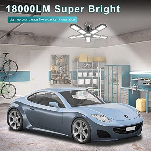 4-pakovanje LED garažnog svjetla 180W, 18000LM LED garažna rasvjeta sa E26 / E27 srednja baza,