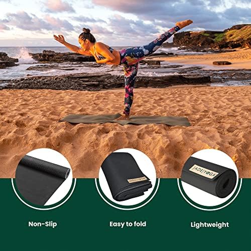 JadeYoga-Voyager Yoga Mat - Prirodna guma lagana & amp; prijenosni Teretana fitnes Vježba rastezanje Vježba Mat za dom ili teretanu; neklizajuća Yoga Mat za žene & Men Yoga Mat