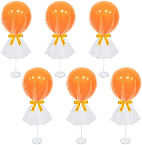 ElecreakBow Bijela i narančasta zaliha, 6 paketa Tutu Tulle Balloon Centerpieces set za košarku Izgradnja