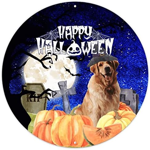 Noćna veštica sablasna groblja veštica aluminijumski znak Halloween prednje vrata vijenac Happy Halloween