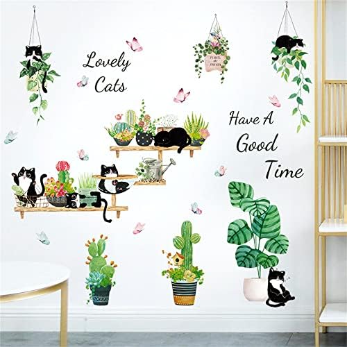 Super slatki mačji i kaktus zidne naljepnice naljepnice za vrt zidne naljepnice spavaća soba dnevni