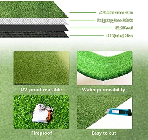 GNSWLD podloga za mokraću za pse, 59,1 in x 39,4 in prostirka od umjetne trave, lažna trava za