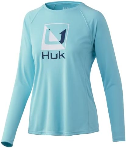 HUK ženska standardna košulja za dugotrajnu košulju s dugim rukavima + zaštita od sunca, reflektor-plava