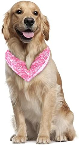 Podesivi pas Bandanas 2 komada, Pink Valentinovo Ljubav uzorak Crvena mekana maramica za dnevni list za