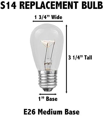 Novost svjetla 25 paket Filament LED S14 vanjski Patio Edison zamjena sijalice, topla bijela, E26 srednje baze, shatterproof plastike
