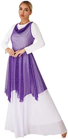 Yoojoo Lyrical Dance haljina za žene asimetrična pohvala za plesnog tuničkog tuničkog kostima