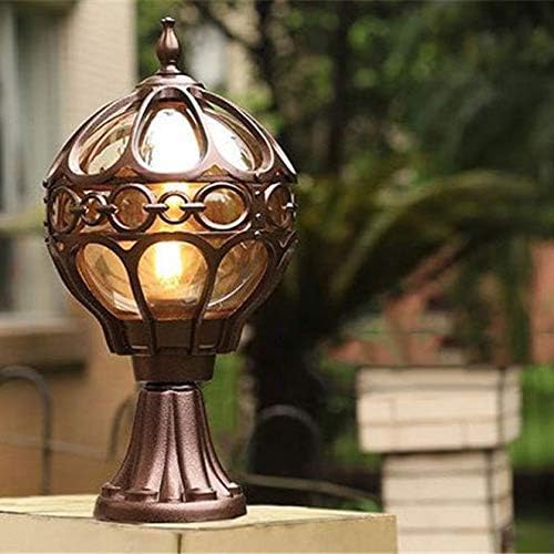 Sxymkj Vintage Europe Style Globe Big Street Stup lampica Antikna od aluminija Vanjska pošta Rasvjeta