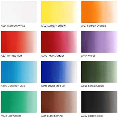 Arteza akril gouache boje, akrilni set boje od 12 osnovnih boja, mat finisa, cijevi, umjetničkih