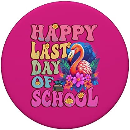 Posljednji dan škole Groovy Diplomiranje Slatka flamingo Tie Dye Popsockets zamjenjiva popgrip