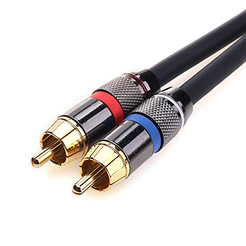 Tisino RCA do 1/4 kabl, četvrt inča TRS do RCA Audio Y razdjelnik kabela za umetne kabel - 10 stopa / 3 metra