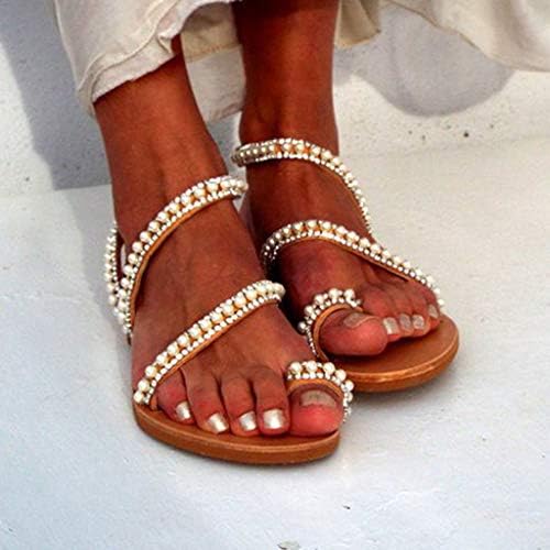Ženske sandale za bunionske ženske romantične bijele cvijeće ukrasne vjenčane sandale, ljetni otvoreni nožni prste na čipku FL4