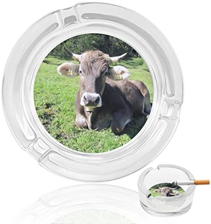 Pepeljare za cigarete životinjski travnjak goveda Kristalno stakleni pepeo za pušenje Ashtray držač za kućni