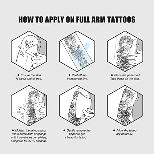 2 lista na pola rukava privremena tetovaža-vodootporna tijela šminka lažnih tetovaža za muškarce