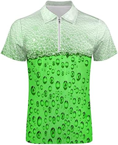 Smiješne golf majice za muškarce St. Patrickov dan Golf Majica Green Hawaiian Ljeto Plaža Casual Thirts,