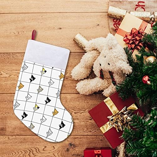 Kitten Calico uzorak Božićne čarape Božićne čarape torbica Porodični Xmas Decor