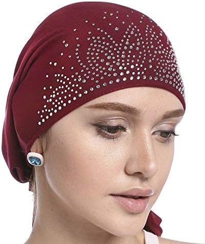 Aledle Crystal Chemo Hat Pleased vezan za glava Ženska rastegnuta turbarska kapija Beanie Bandana