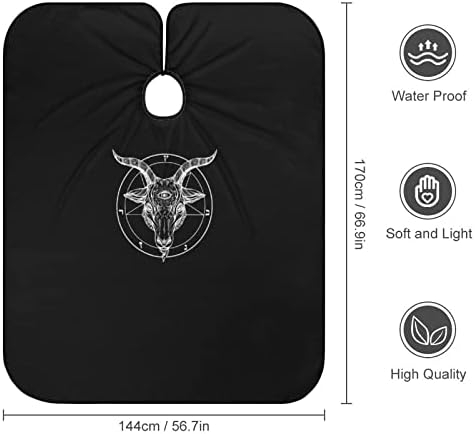 Pentagram sa demonom Baphomet sotoničkom koz od brijača za kosu za kosu Cape vodootporni ogrtač za šišanje s