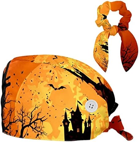 Medicinske kape Podesiva radna kapa sa tipkama i luk za kosu Halloween Haunted House bundeve vještice